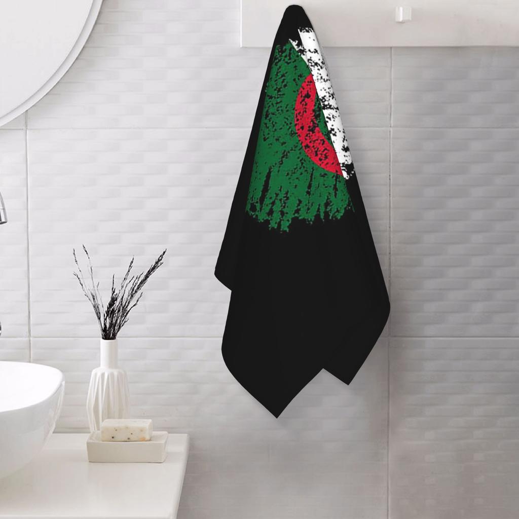 Scribble I love Algeria flag Soft Face Towel Quick Dry Pool Bath Cotton Towels Breathable