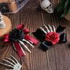 1pc Gothic Rose Skeleton Hair Clip Secure Side Clip Design Plastic Construction For Halloween Party Accessories