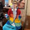 Unisex High-End Knitted Rainbow Cardigan with Zipper