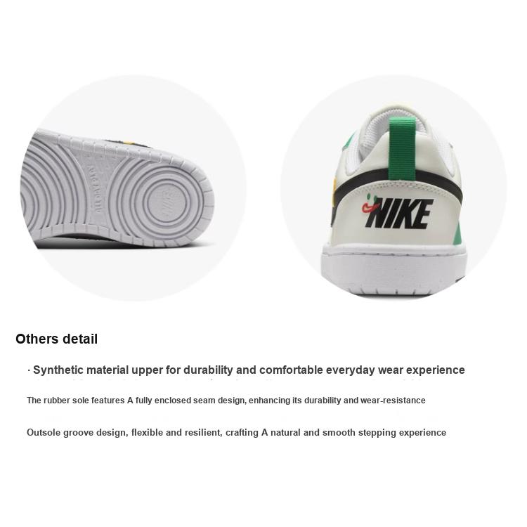 Nike Borough Curte Confortabil Zilnic Rezistent la Alunecare Durabil Pantofi Sport Joși Copii Pantofi Sport Copii Alb Verde HF5750-101