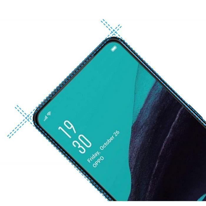 Tempered Glass - Phonillico® - OPPO RENO 2 - Transparent - Black Edge - Scratch Resistant