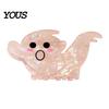 Medium Length Hair Clip Halloween Claw, Cute Ghost Gripper, Firm Grip with Elastic Gripper Shimmer for Long Hair, Comfortable Stylish Accessories