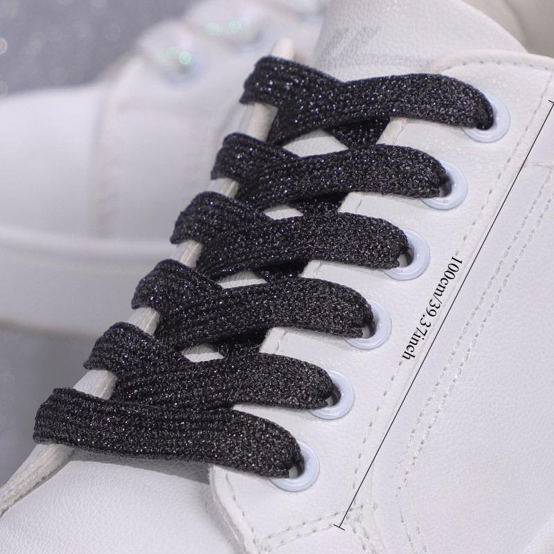 Shiny Gold Glitter Flat Cute Unisex Performance Sneakers, Fashion Skate Shoes, Lace-Up, Versatile, Korean Style