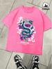 Legend Of The Tokyo Dragon Prints Washed TShirts Mens Oversized Cotton T Shirts Summer ONeck Distressed Tops Basic Clothes