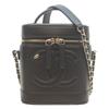 Chanel No. 28 AS0323 Black Lamb GHardware Top Handle 2-Way Vanity Shoulder Bag blackUsed