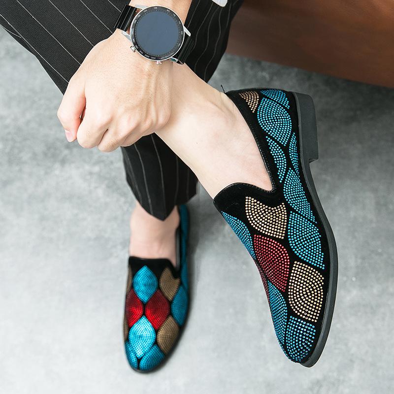 Men Fashion Glitters Rhinestones Bling Party Wedding Loafers Men's Casual Shoes Mens Light Comfortable Driving Outdoor Flats