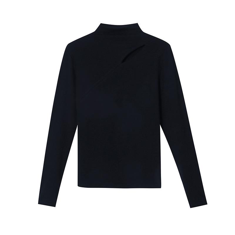 Sinan Stylové tričko s odhalenými švy a francouzským vysokým límcem, strečové SN4204