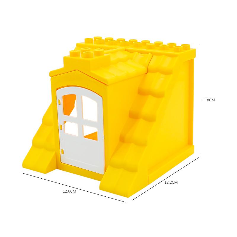 Big Particles Building Blocks Castle Scene Accessories Houses Roof Wall Compatible Large Bricks Educational Toys For Kids Gifts
