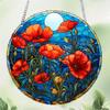 4PCS Acrylic Disc Pendant With Chain European Retro Pendant Colorful Flower Women's Pendant Accessories