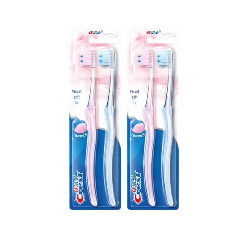 Crest Velvet Soft Bristle Toothbrush, 4-Count