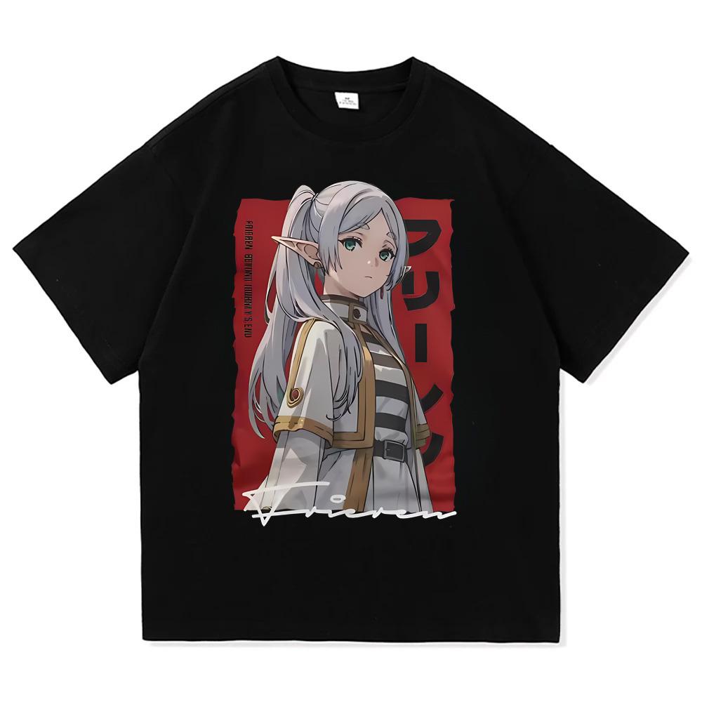 Frieren Cotton T-Shirt Beyond Journey's Gifts Shirt All Sizes End Fern Stark Girl Anime