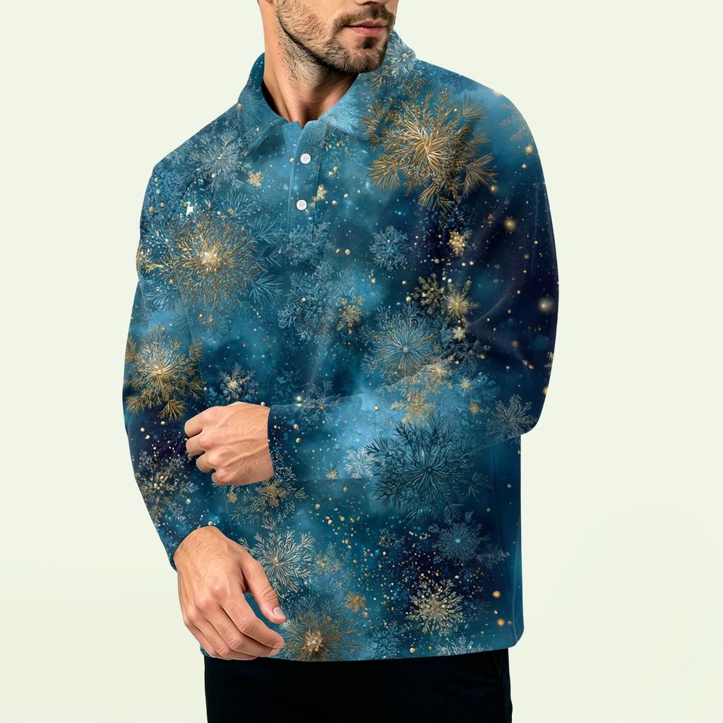 Men's Christmas Print Zip-Up Sweatshirt, Long Sleeve Loose Fit Casual Fall Winter Top, Multiple Colors and Sizes