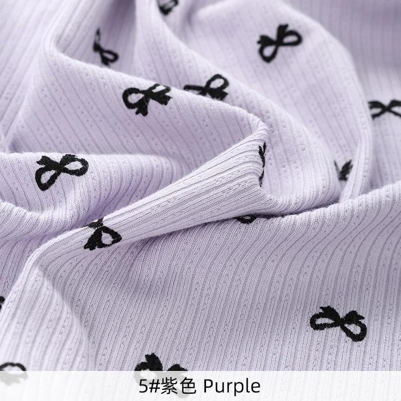 150x50cm Bow Printed Jacquard Elastic Knitted Fabric For T-shirts Pajamas ,Home Clothes,Children's Clothing DIY Clothing Fabric