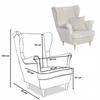 Rene Wingback Chair with Footstool Scandinavian Family Furniture Beige Corduroy