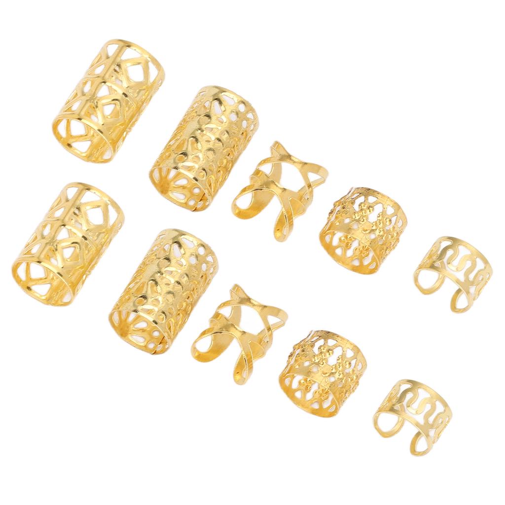 200Pcs Hair Dreadlocks Beads Flexible Alloy Exquisite Fashionable Hair Decorations Rings for Wedding Party
