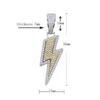 Hip Hop Blitz Anhänger Halskette Mit Zirkonia Akzenten Kupfer Kette Zweifarbig Gold Platin 60cm Geometrischer Schmuck