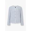 Women Wool Blend Metallic Tweed Jacket A526102517