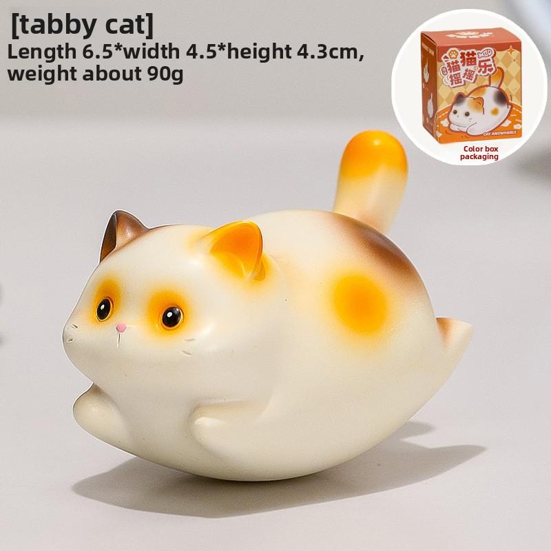Cat Cat Relaxing Joy Toy Cute Little Cat Crystal Stone Good Luck Decorative Piece Office Decoration Item A