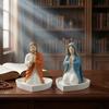 Uchwyt na Różaniec Katolicki Żywiczny Stojak na Różaniec Modlitewny Matka Boża/Jezus Organizer na Biurko Prezenty Religijne do Dekoracji Chrześcijańskiego Domu