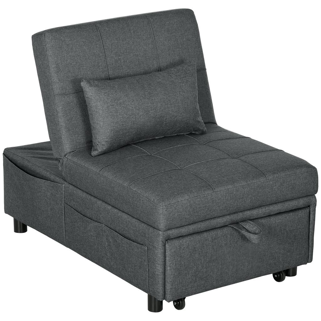 4-in-1 Multifunctional Sleeper Sofa, Foldable Sleeper Chair with Adjustable Backrest and Cushion
