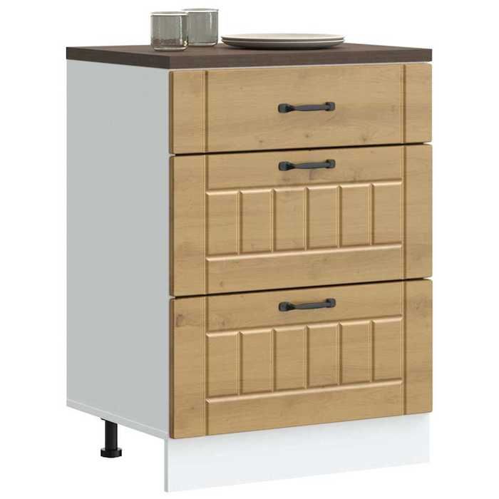 VidaXL Armoire de cuisine Lucca chêne artisanal bois ingénierie, meuble d'évier, meuble de cuisine avec tiroir, meuble de 854278