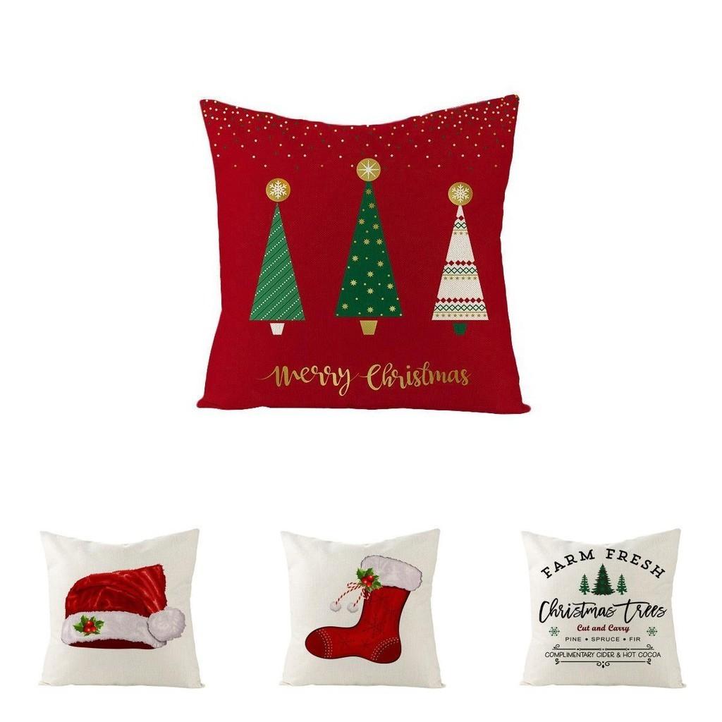 Luxurious 18" Christmas Cushion Cover For Home And Sofa Decor In Soft Cotton Linen