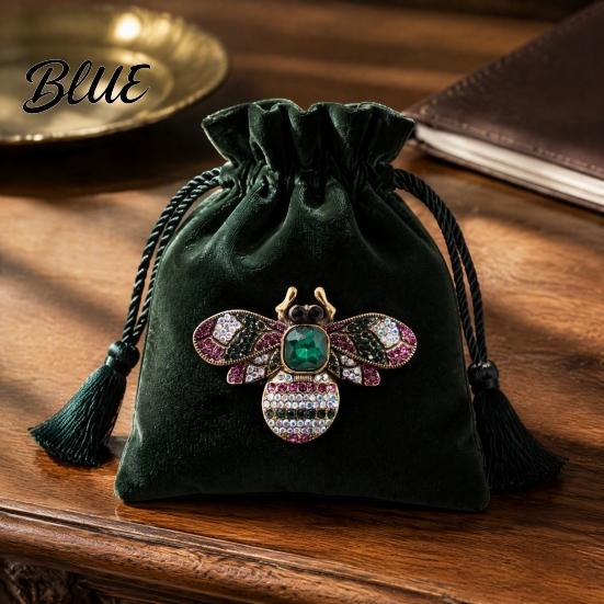 Daily Wear Jewelry Retro Rhinestone Bee Brooch Pin, Insect Alloy Badge with Sparkling Colorful Rhinestones, Accessory for Clothing Dress Coat