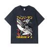 275 GSM Washed T-shirts 100% Cotton Chainsaw Man V43 Denji Print Unisex Heavy Cotton T Shirt