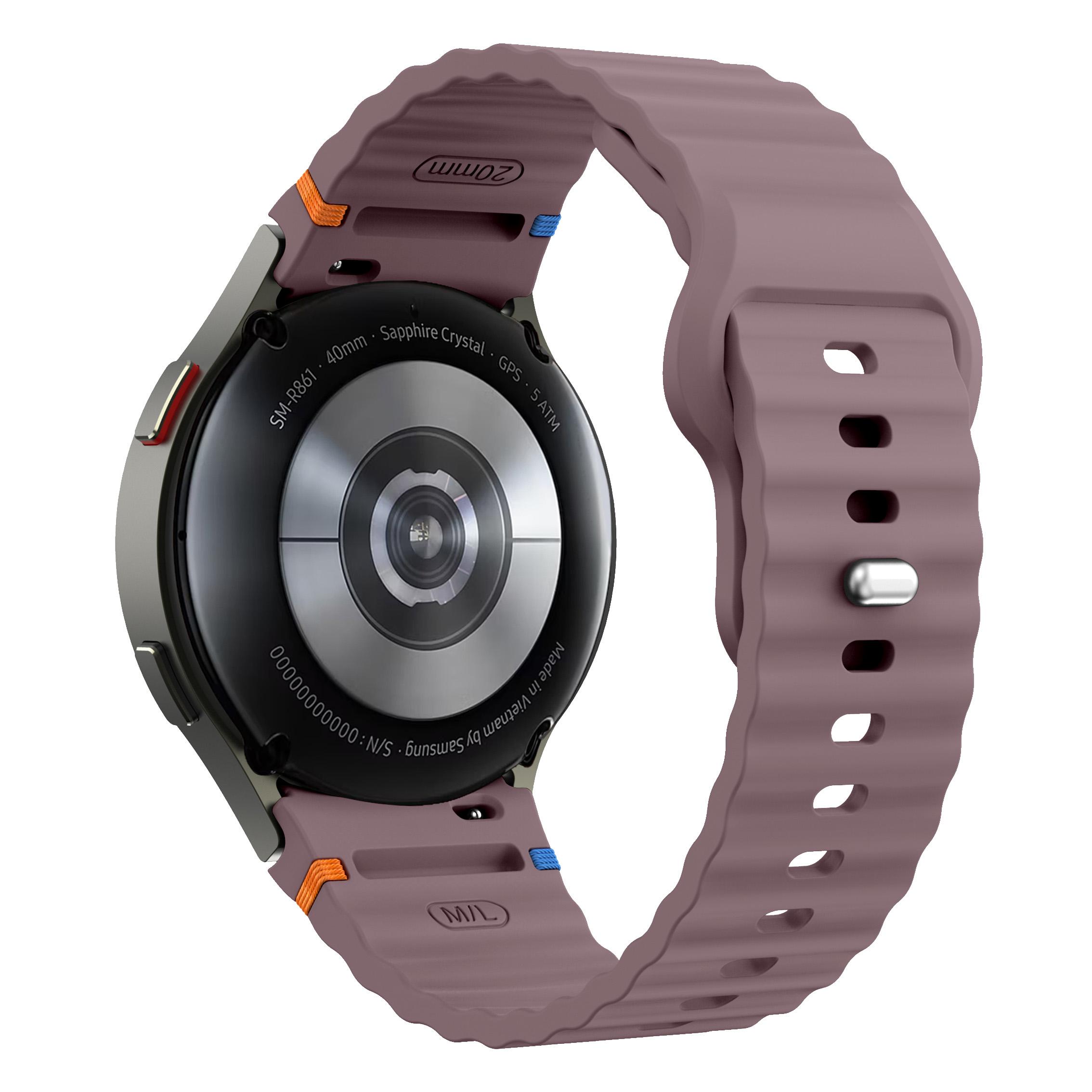 

KALEBOL For Samsung Galaxy Watch7 44mm/40mm Smart Watch Band Wave Silicone Wrist Strap L