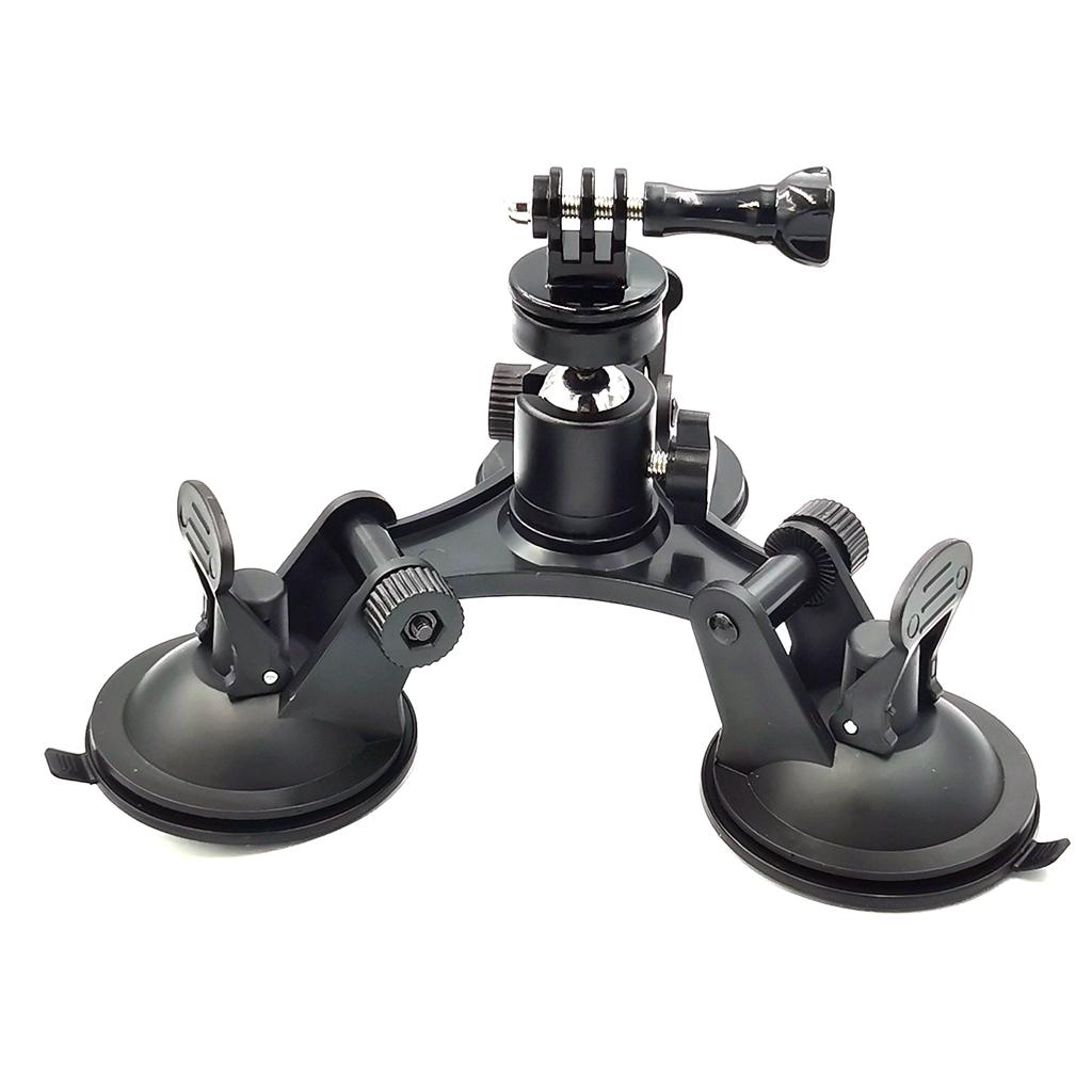 

Triple Suction Cup Mount with 1/4 Threaded Head 360 Degree Tripod Ball Head Type A