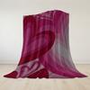 Burgundy Heart Waves Flannel Blanket Warm Soft Halloween Christmas Couch Warm Cozy Decorative Decor Gift for All Season