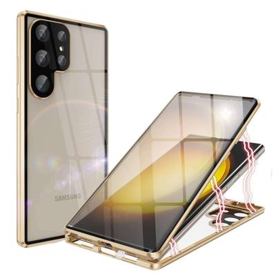 Magnetic Case for Samsung Galaxy S26 S25 S24 S23 S22 S21 Ultra Plus FE with Metal Frame Double Sided Tempered-Glass Cover Phone Bumpers