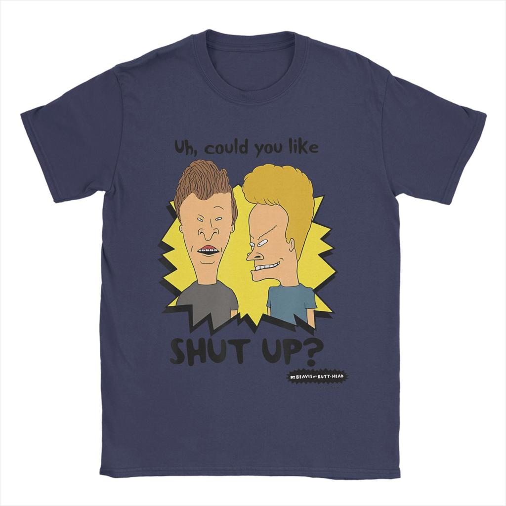 Funny Bickering Shut Up Beavis and Butthead T Shirt Cotton Casual TShirt Crewneck  Tees Short Sleeve Clothes 4XL 5XL 6XL