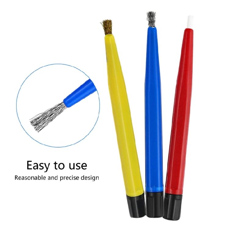 Scratch Brush Pen Fiberglass Steel Brass Pen Sanding Brush for Removing Rust Jewelry Electrical Circuit Repair Tool