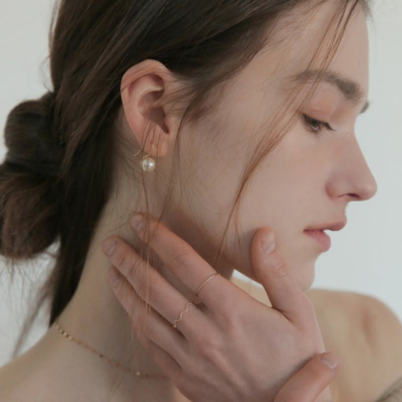 Modernlike 14k Gold-filled Silver Pearl Hoop Earrings