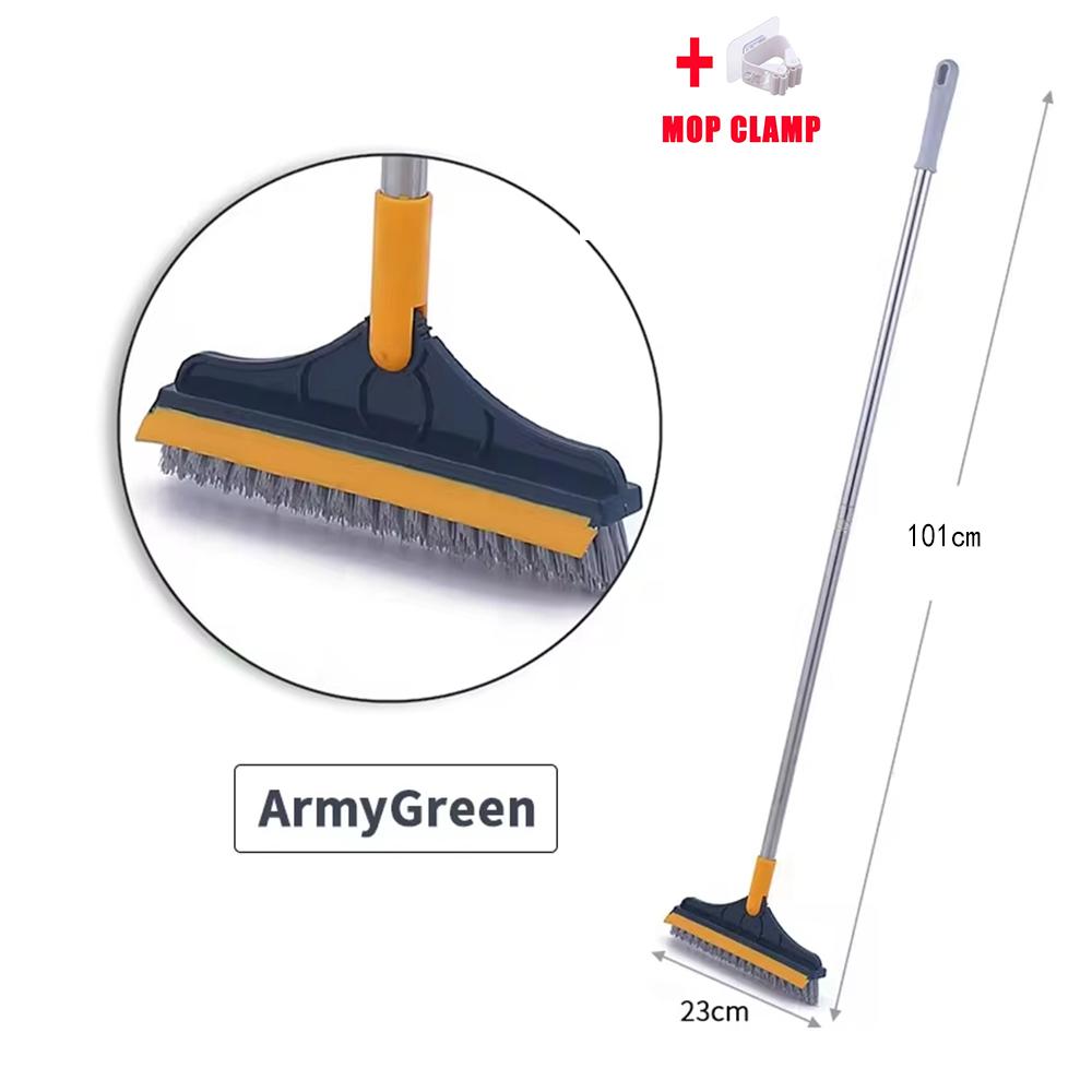 UNTIOR 3 in 1 Floor Brush Scrubber with Long Handle Premium Rotating Bathroom Kitchen Crevice 180 Degree Triangular Rotating L