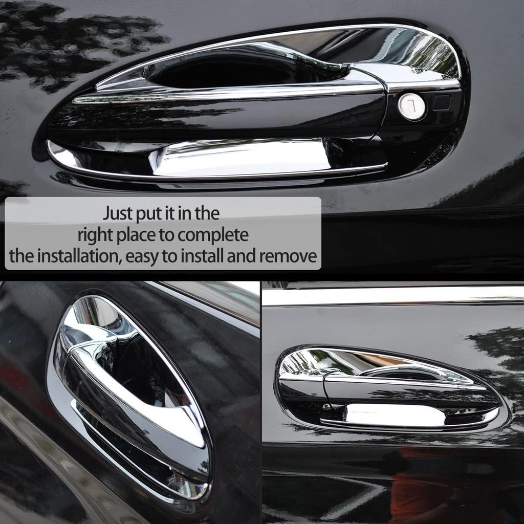 Chrome Door Handle Inserts Cup trim Fit For Mercedes-Benz C W204 GLK X204 ML GL GLS GLE Class W166 X166 2013 2014 2015 2016 2017 2018