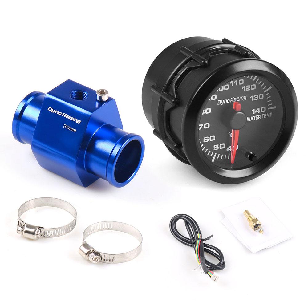 Dynoracing 2'' 52MM Car 7 Colors Led Water Temperature Gauge 40-140 Celsius High Speed With Water Temp Joint Pipe Sensor Adapter
