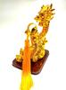 Golden Rising Dragon Figurine with Crystal Ball for Good Fortune and Strong Luck