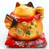 6 Inch Golden Ceramic Maneki Neko Statue Lucky Cat Money Box Feng Shui Figurine Home Decor Ornament