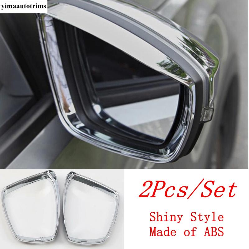 ABS Rearview Mirror Rain Shade Rainproof Eyebrow Frame Decorative Cover Trim Accessories For Volkswagen T-Roc T Roc 2018 - 2024