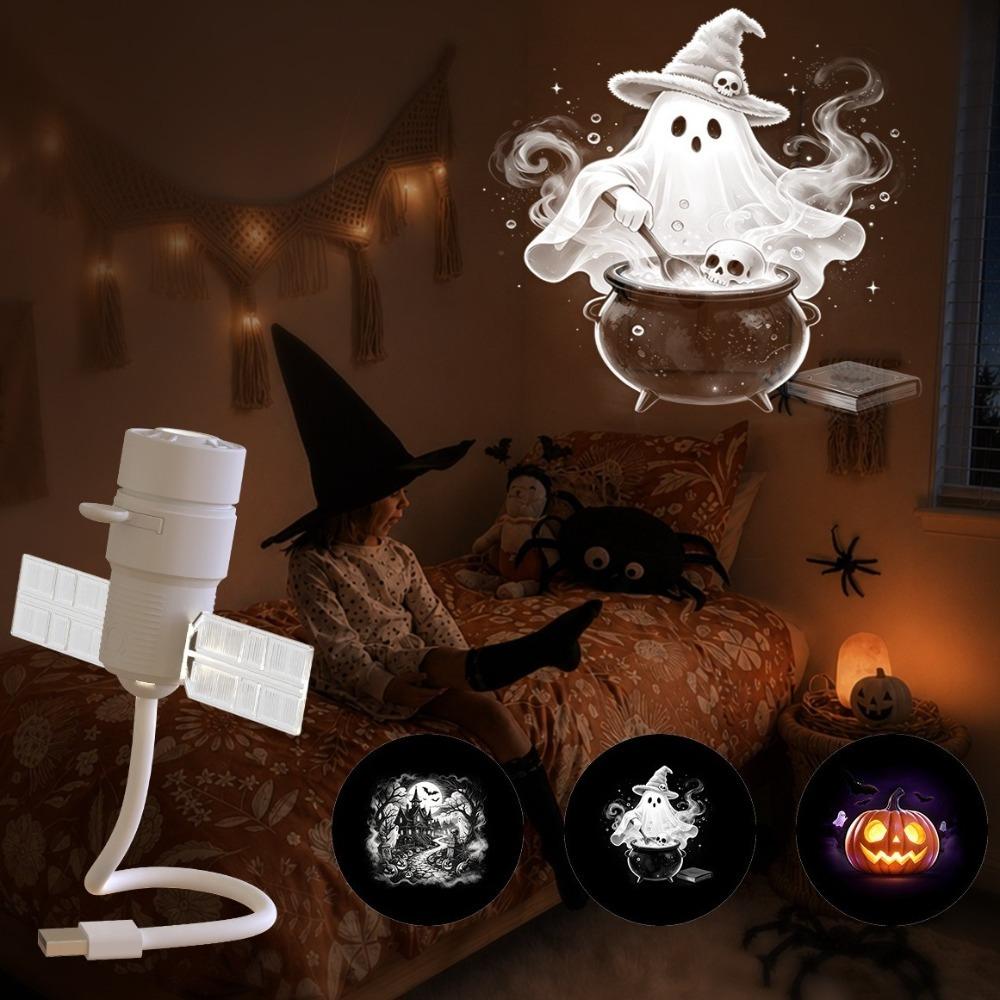 Dual Mode Starry Sky Projection Night Light USB Direct Plug Witch Projection Lamp Holiday Gift