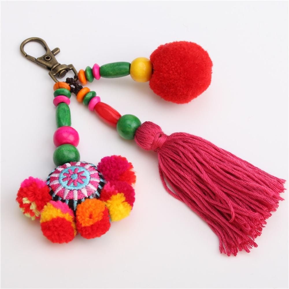 Flower Bohemian Tassel Pendant Handmade DIY Ethnic Style Pendant  Hanging Accessory