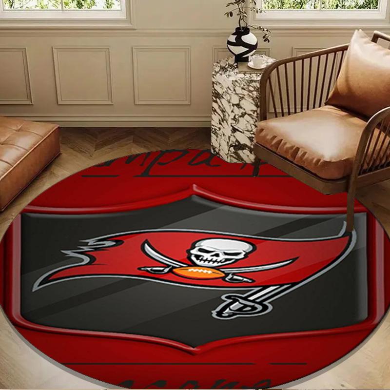 Tampa Bay Buccaneers Logo Round Mat, Anti-slip Circle Carpet Chair Rug For livingroom,Bedroom, Doormat Home Decor Gift Christmas Gifts