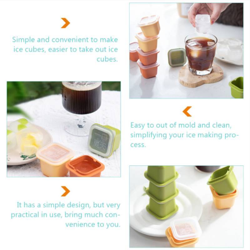 Ice Cube Tray Food Storage Container With Easy Release For Home Use