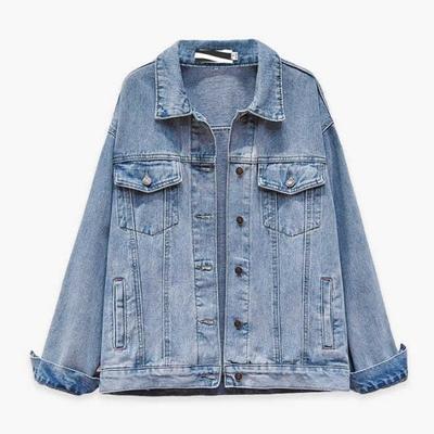 Giacca di Jeans Casual Ampia per Studentesse, Cappotto di Jeans Stile Coreano Autunnale e Primaverile