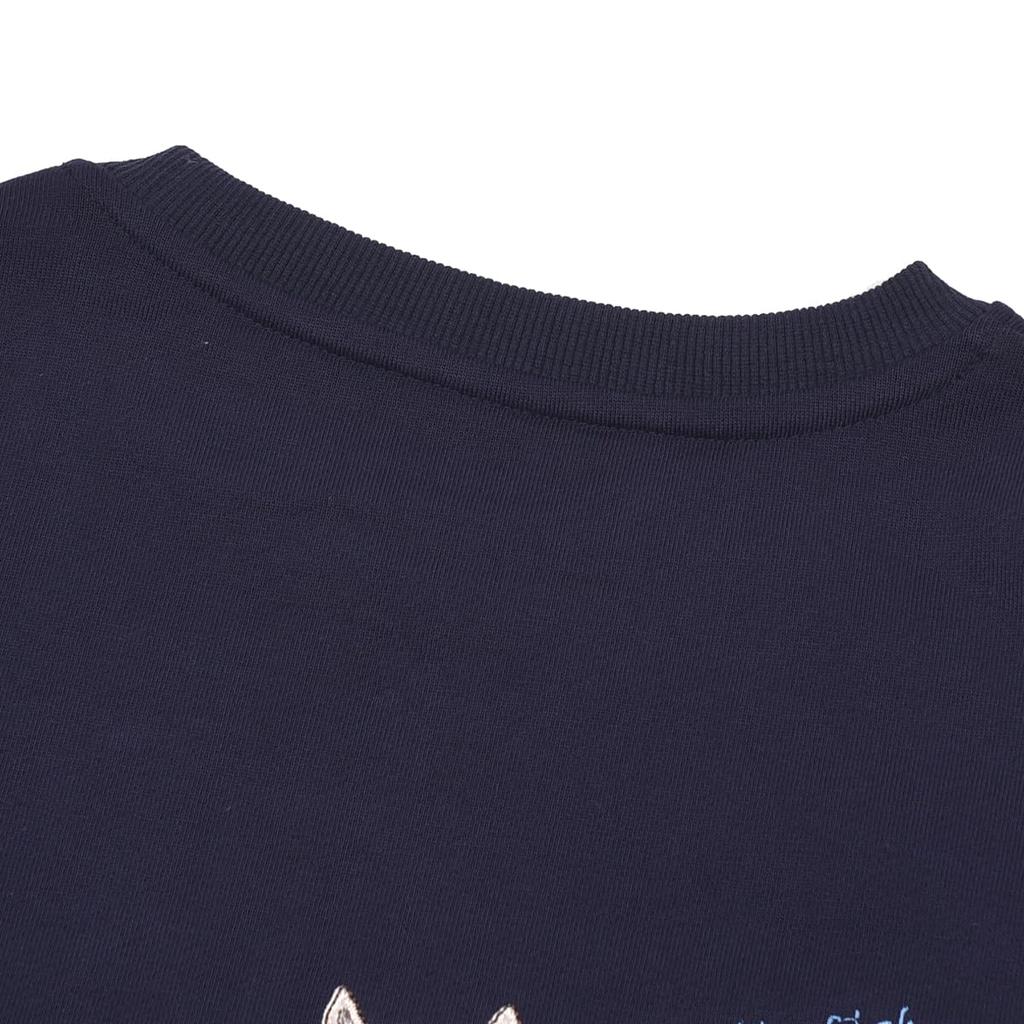 Kusguru Japan Mini Fleece Dark BK204 Women's Sweatshirt, Blue,