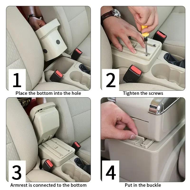 Pour Opel Corsa E Boîte Accoudoir Pour Corsa E Boîte de Rangement Intérieure Accoudoir en Cuir PU avec USB Accessoires de Voiture 2014 2015 2016-2019