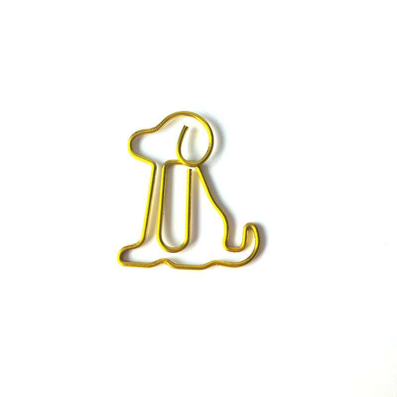 Colored Dog-Shaped Paperclip Set - Metal Cartoon Office Clips