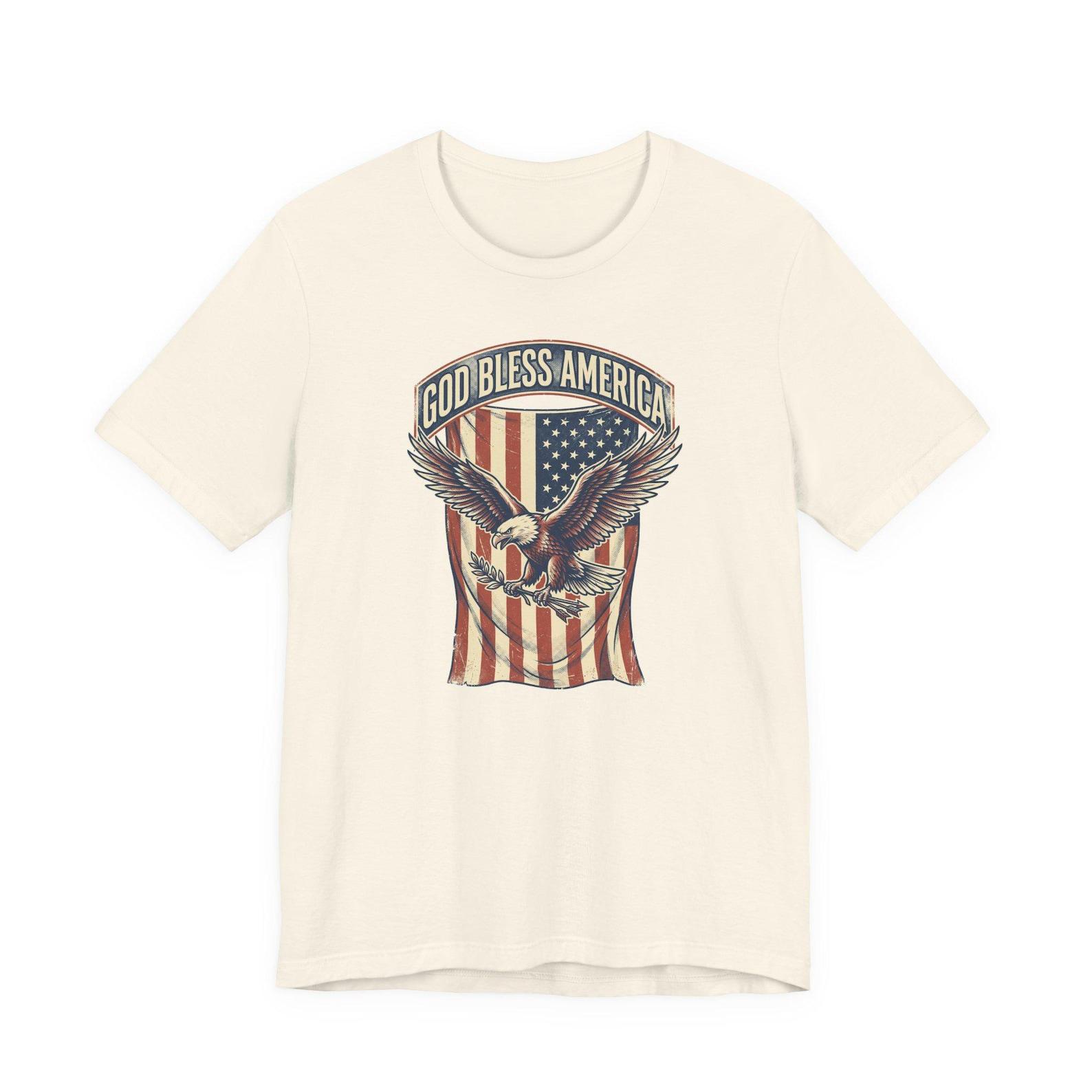 God Bless America bald eagle American flag T-Shirt | Vintage Patriotic Tee 3XL